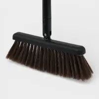 Щётка для пола, совок 26&times;25 см, щётка 25 см, пластиковая секционная ручка 98 см, чёрная