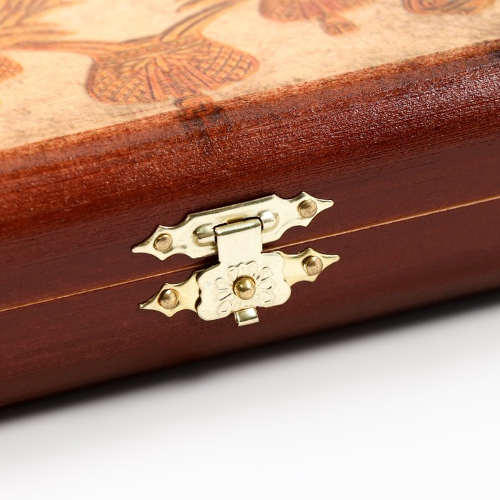 Нарды деревянные большие, настольная игра Нарды деревянные большие, настольная игра "Герб России", 40 х 40 см, с шашками