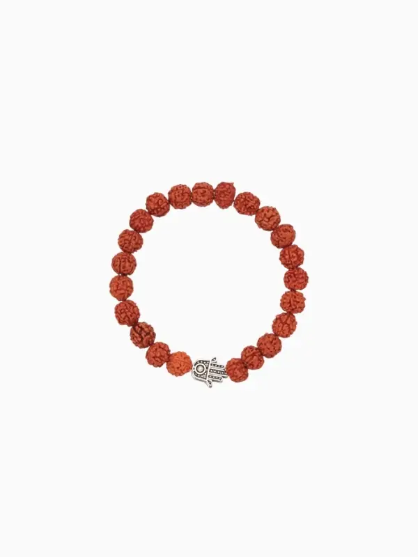 Браслет  Браслет "Хамса" рудракша, длина 18 см