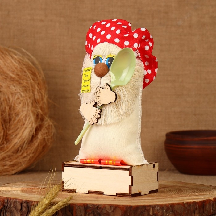 Оберег - шкатулка «Домовой с ложкой», 25 см, микс Оберег - шкатулка «Домовой с ложкой», 25 см, микс