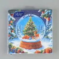 Салфетки новогодние бумажные &laquo;Снежный шар&raquo;, 33&times;33, 3 слоя, 20 шт.