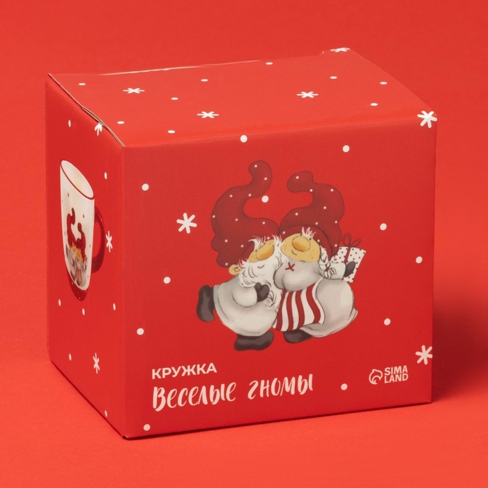 Новогодняя кружка Доляна «Веселые гномы», 320 мл, 11,5×8,5×10 см Новогодняя кружка Доляна «Веселые гномы», 320 мл, 11,5×8,5×10 см