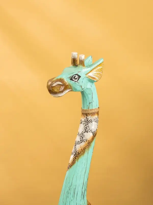 Сувенир "Жирафик" дерево 18х10х80 см, цв. бирюзовый