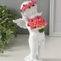Фигура &laquo;Ангел с розами&raquo;, 13&times;9&times;22 см