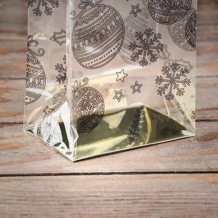 Пакет подарочный новогодний с жёстким дном 11×7×53 см Пакет подарочный новогодний с жёстким дном 11×7×53 см