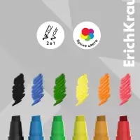 Гелевые мелки 6 цв ErichKrause Jolly Friends, с европодвесом