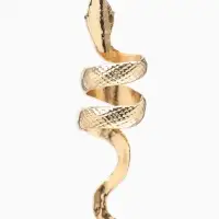 Кольцо &laquo;Змея&raquo;, ребристая, цвет золото, безразмерное