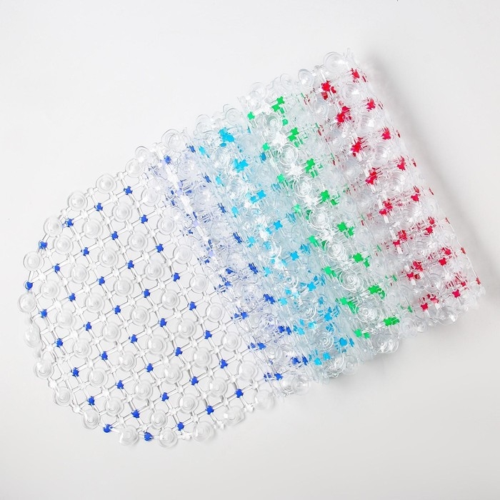 Коврик противоскользящий в ванну на присосках Доляна «Крапинка», 36×66 см, цвет МИКС Коврик противоскользящий в ванну на присосках Доляна «Крапинка», 36×66 см, цвет МИКС