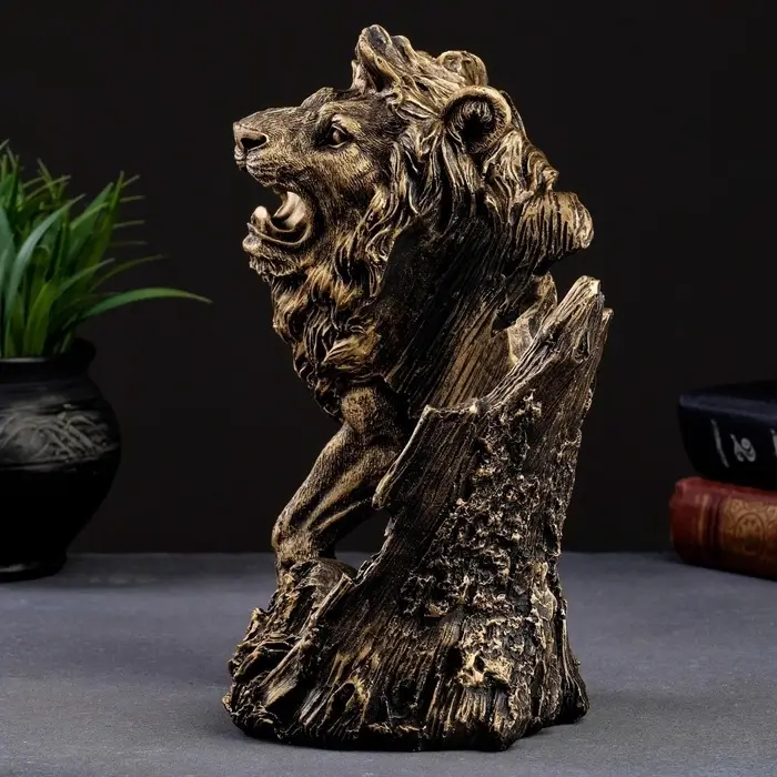 Подставка для бутылки &laquo;Лев&raquo;, под бронзу, 14&times;19&times;24 см