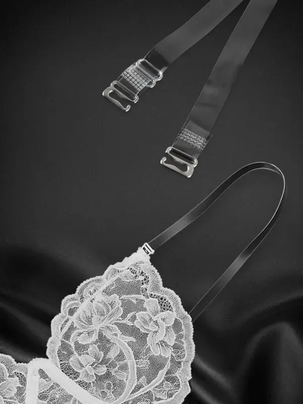 Лямки для бюстгальтера, силиконовые, фурнитура металл, 1 см, 37 см, пара, прозрачные