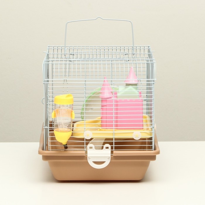 Клетка для грызунов Клетка для грызунов "Пижон", укомплектованная с замком, 37 х 27 х 30 см, коричневая