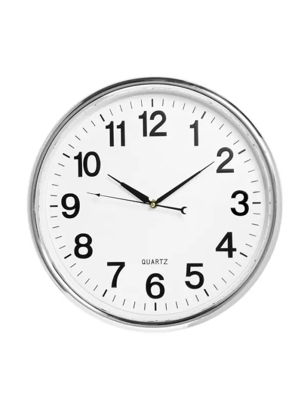 Часы настенные классические &laquo;Ивона&raquo;, d=41 см, серебристые, от батарейки 1&times;АА