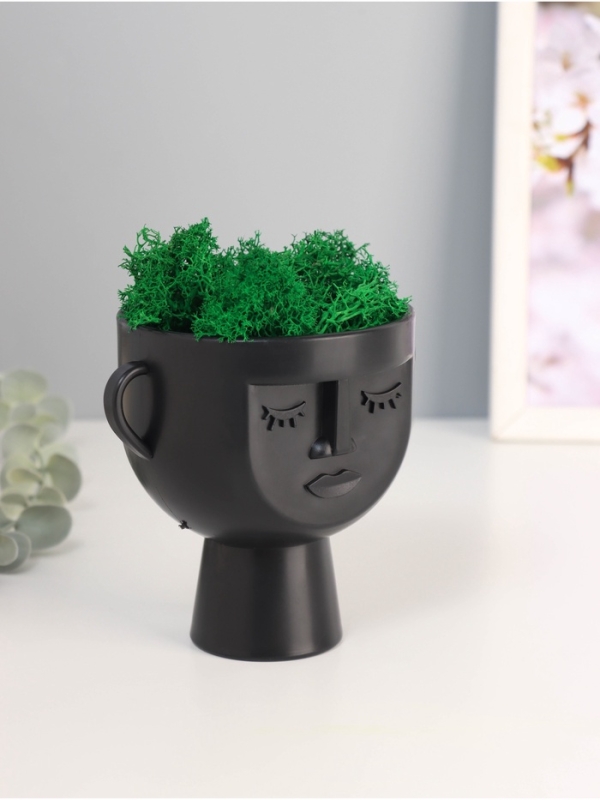 Кашпо пластиковое "Чаша" 10,5*9*11,5 см черный