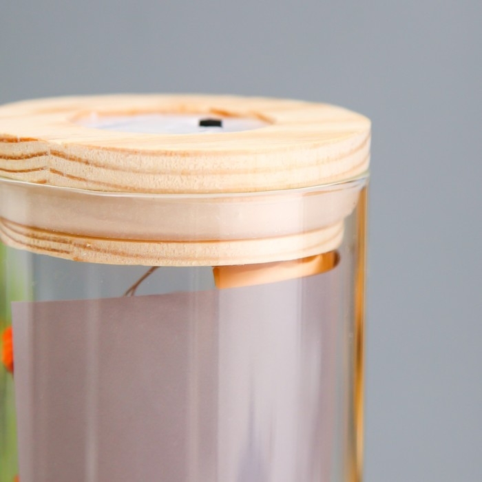 Ночник колба  Ночник колба "Букет из красных цветов" LED от батареек LR1130 6,5х6,5х19 см RISALUX