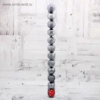 Ёлочные игрушки &laquo;Новогодние ветви&raquo;, шары новогодние, набор 12 шт., d=5 см, серый