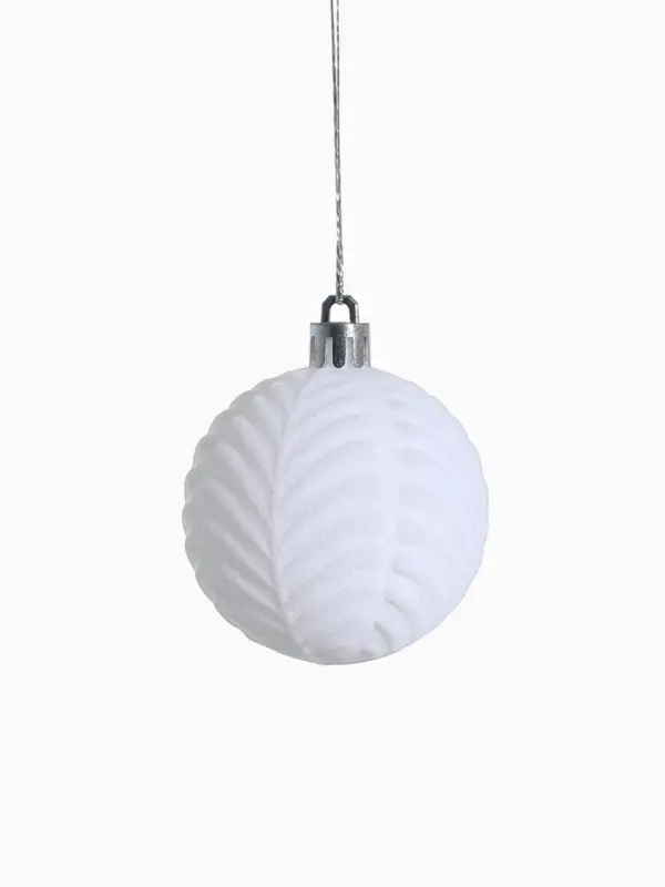 Набор шаров пластик d-6 см, 20 шт Набор шаров пластик d-6 см, 20 шт "Бархат. Феерия" белый