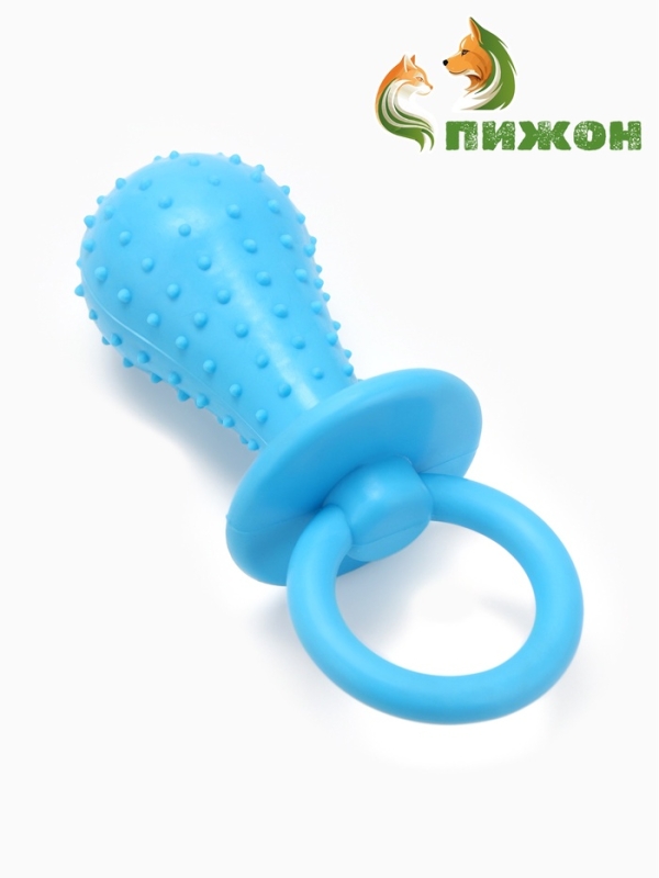 Игрушка жевательная Игрушка жевательная "Пустышка для малышки", TPR, 14,5 см, голубая