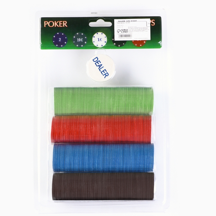 Набор фишек 200 шт, с номиналом, d-4 см, 29 х 18 см Набор фишек 200 шт, с номиналом, d-4 см, 29 х 18 см