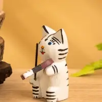 Сувенир «Кот скрипач», 3.5×8×8 см, дерево, белый