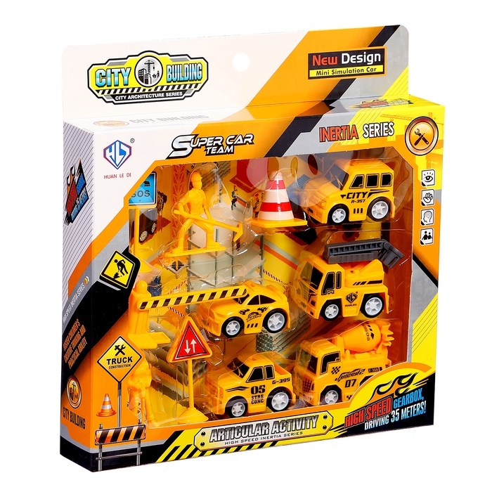 Набор детских машинок «Стройка», инерция, 5 шт., аксессуары Набор детских машинок «Стройка», инерция, 5 шт., аксессуары