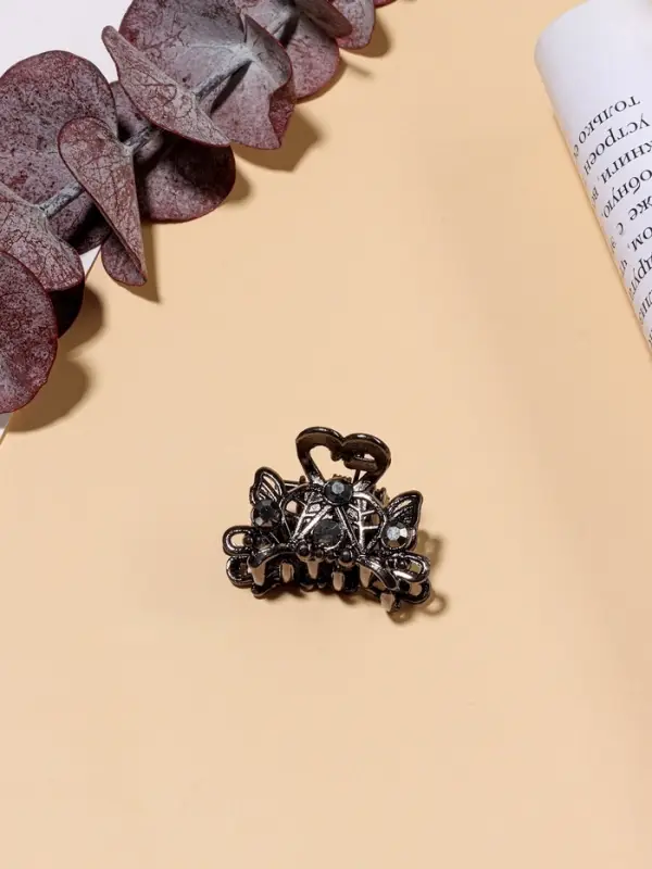 Крабик для волос &laquo;Серый блеск&raquo;, 2.5 см, серебристый