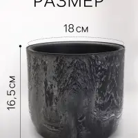 Кашпо для цветов &laquo;Микрит&raquo;, 1.9 л, d=18 см, h=16.5 см, со вставкой, пластиковое, серое