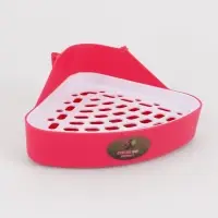 Туалет для кроликов и хорьков, 24&times;18&times;11 см, угловой, пластик, красный