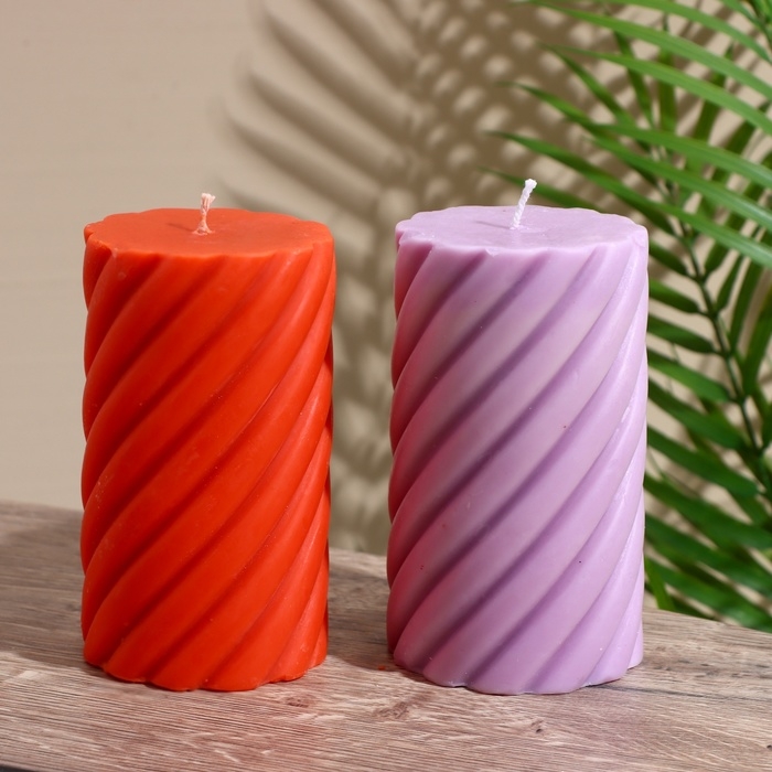 Свеча  Свеча "Столб" 7,5х7,5х15 см, соевый воск, микс