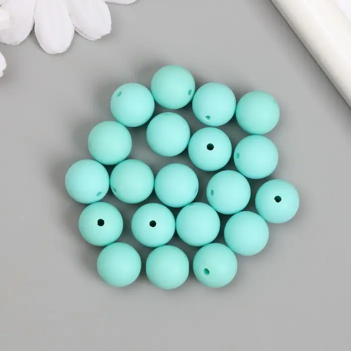 Бусины для творчества пластик Бусины для творчества пластик "Аквамарин" матовые d=1,2 см набор 20 гр