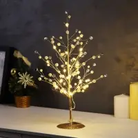 Светодиодный куст &laquo;Капли росы&raquo; 35&times;26&times;3 см, 10 LED, постоянное свечение, от батареек CR2032&times;2 (в комплекте), свечение тёплое белое