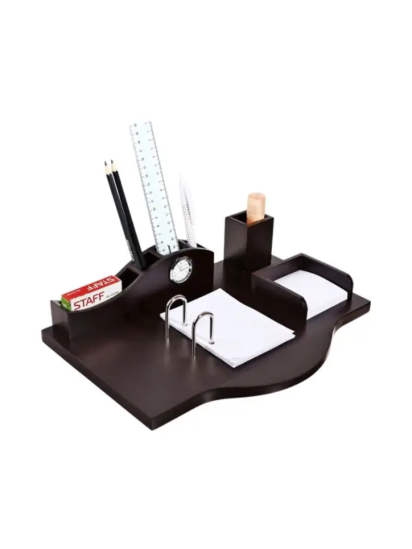 Набор настольный органайзер 34&times;24&times;18 см, 4 предметов, с часами