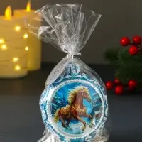 Свеча новогодняя "Конь-скакун" синий 7,2х3,8х8,5 см