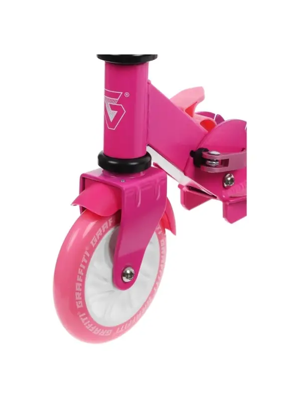 Самокат городской GRAFFITI Comfort 120, складной, колёса PU 120 мм, ABEC 7 Carbon, розовый