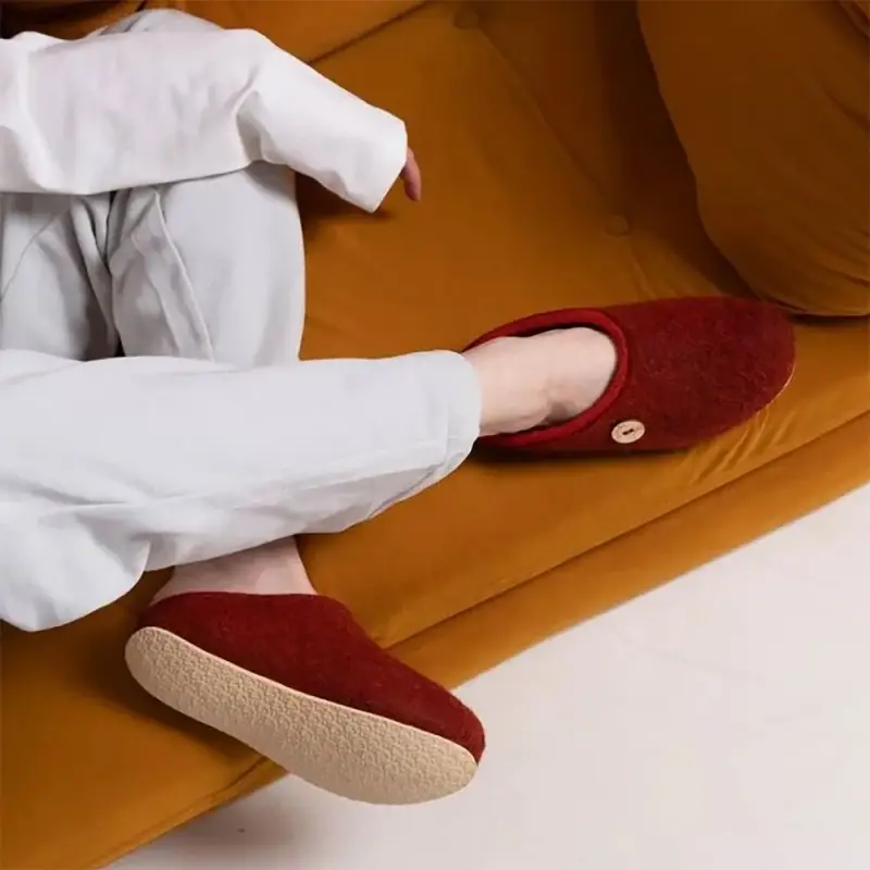 Домашние валенки Step, красно-коричневые (терракот), размер 35