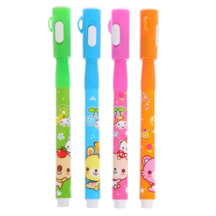 Маркер с невидимыми чернилами Calligrata &laquo;Шпион&raquo;, надпись видно при подсвечивании фонариком, МИКС