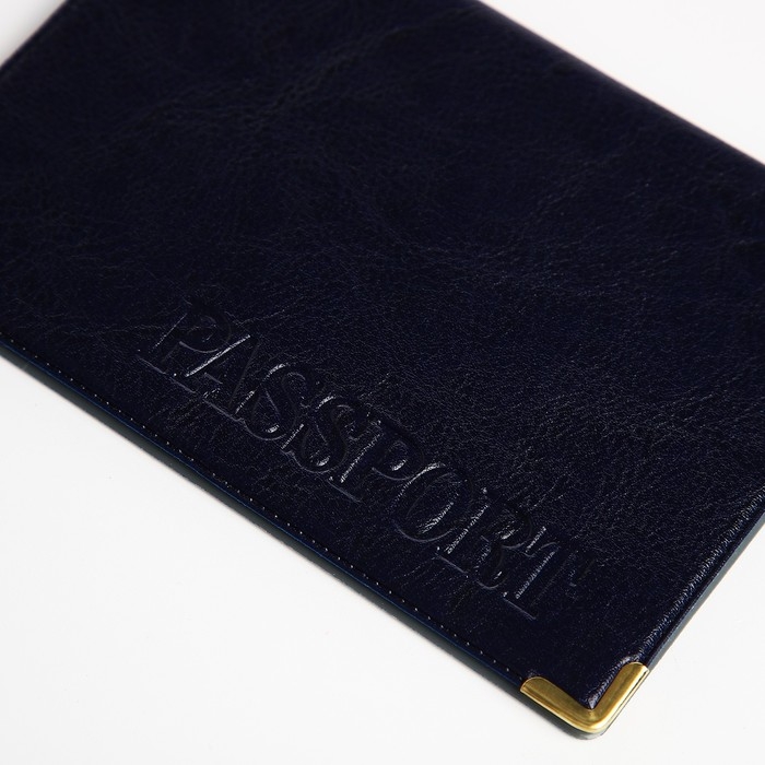 Обложка для паспорта, цвет синий Обложка для паспорта, цвет синий