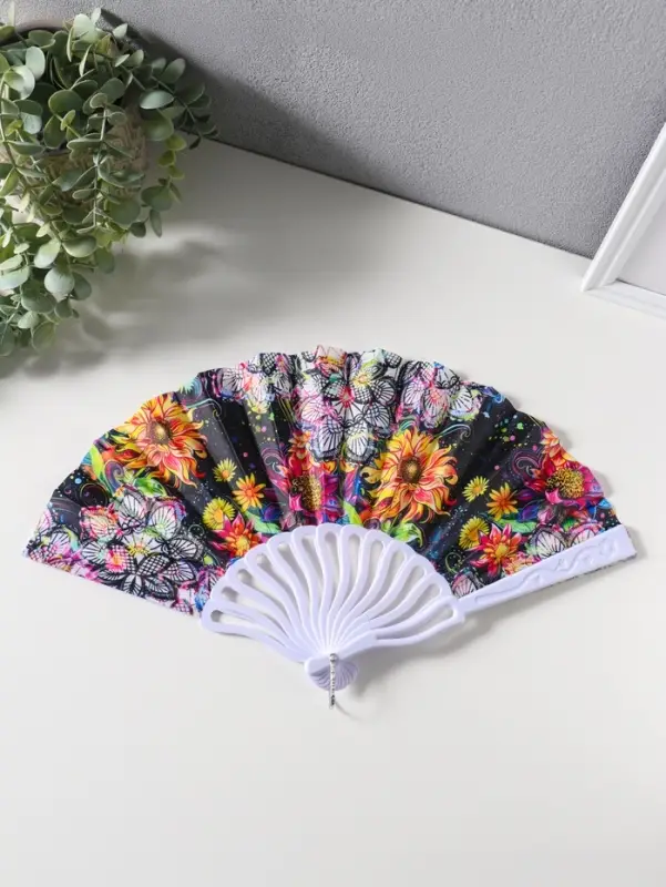 Веер складной &laquo;Подсолнухи и мехенди&raquo;, 22.5 см
