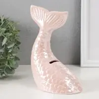 Копилка для денег &laquo;Хвост русалки&raquo;, керамика, розовый перламутр, 16&times;9&times;18.8 см