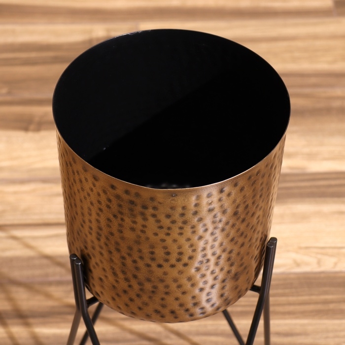 Кашпо на подставке  Кашпо на подставке "Бригс" металл (набор 2 шт), диаметр 24 и 21 см