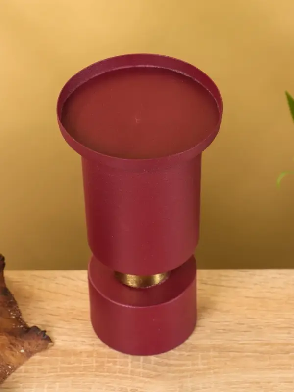 Подсвечник на 1 свечу текстурный "Баклажановый" 10,5х10,5х19 см