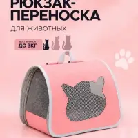 Рюкзак-переноска для животных, 37&times;25&times;28 см, розовый