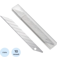 Лезвие для ножей запасное Topfort 9мм сегм.,сталь,30град,10шт/уп