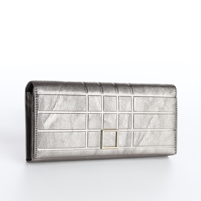 Кошелёк женский на магните, цвет серебряный