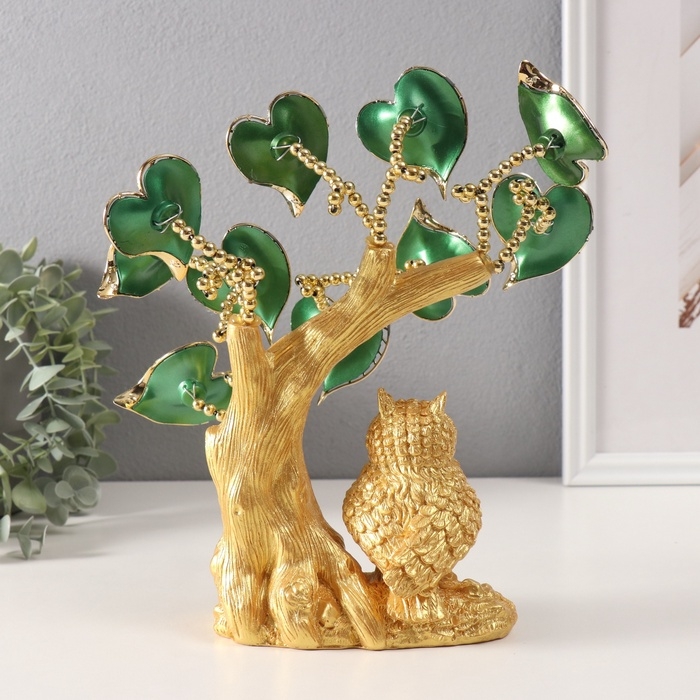 Сувенир от сглаза Сувенир от сглаза "Дерево с цветами-сердечками, с совой" 7х13х22,5 см