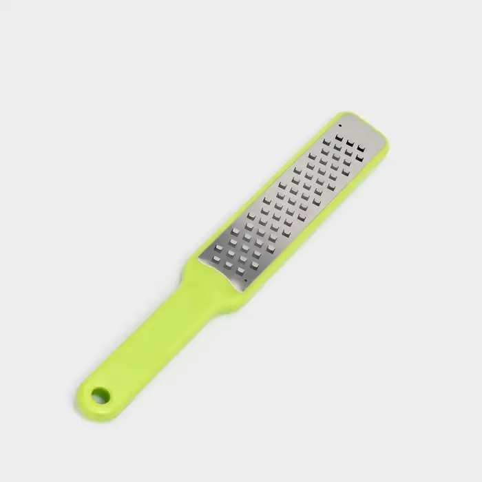 Тёрка для сыра с ручкой Доляна Brighty, 31.5&times;4.5&times;1.2 см, 301 сталь, крупная сетка, салатовая