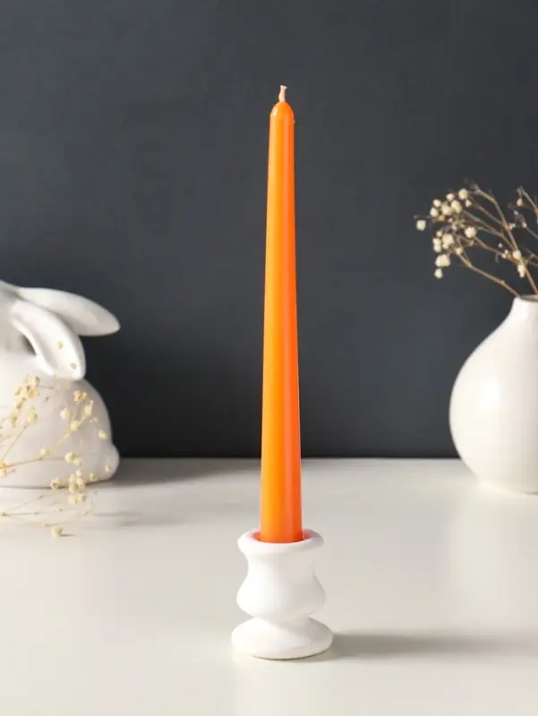 Набор свечей античных, 2.3&times;24.5 см, 5 ч, 55 г, 4 шт., оранжевый