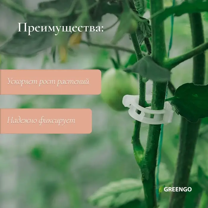 Клипса садовая, d=23 мм, набор 50 шт., Greengo