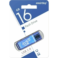 Флеш-память Smartbuy Glossy, 16Gb, USB 2.0, гол, SB16GBGS-B