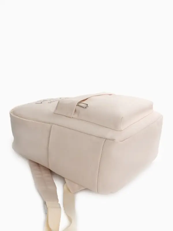 Рюкзак школьный на молнии, с карманами, с принтом, размер 30&times;12&times;38 см, бежевый