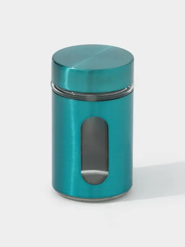 Ёмкость для специй &laquo;Стиль&raquo;, 100 мл, 4.5&times;8 см, стекло, бирюзовая